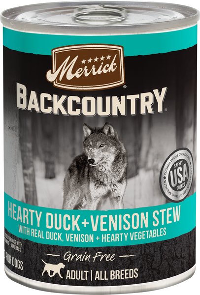 Merrick Backcountry Grain Free Hearty Duck and Venison Stew Canned Dog Food