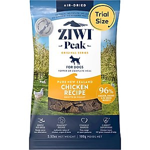 ZIWI Peak Chicken Grain-Free Air-Dried Dog Food, 3.5-oz pouch
