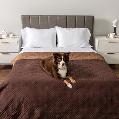 Show full view: PetAmi Waterproof Non-Skid Back Furniture Protector Cover, Brown, 100 x 82-in slide 2 of 10