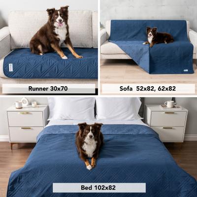 Show full view: PetAmi Waterproof Non-Skid Back Furniture Protector Cover, Blue, 100 x 82-in slide 4 of 10