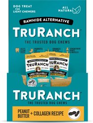 TruRanch Peanut Butter Collagen Roll Hard Chew Dog Treats, 9-in, 20 count