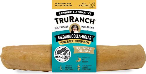 Show full view: TruRanch Peanut Butter Collagen Roll Hard Chew Dog Treats, 6-in, 30 count slide 3 of 5