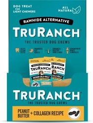 TruRanch Peanut Butter Collagen Roll Hard Chew Dog Treats, 6-in, 30 count