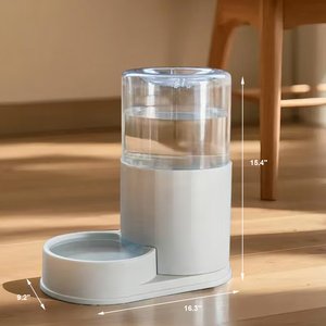 HANAMYA Gravity Refill Dog & Cat Waterer, Light Gray, 11.4-liter