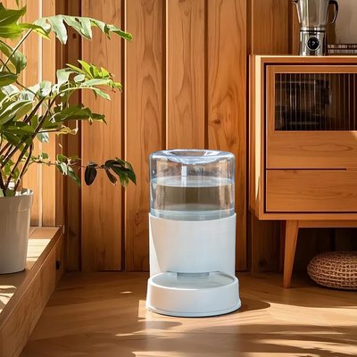 HANAMYA HANAMYA Gravity Refill Dog & Cat Waterer, Light Gray, 11.4-liter