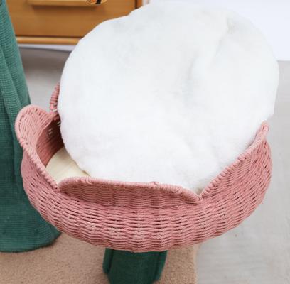 Show full view: Happy & Polly Tulip Design 47.8-in Fleece Large Cat Tree, Pink slide 8 of 11