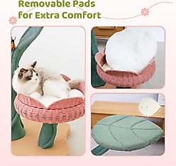 Happy & Polly Tulip Design 47.8-in Fleece Large Cat Tree, Pink slide 2 of 9