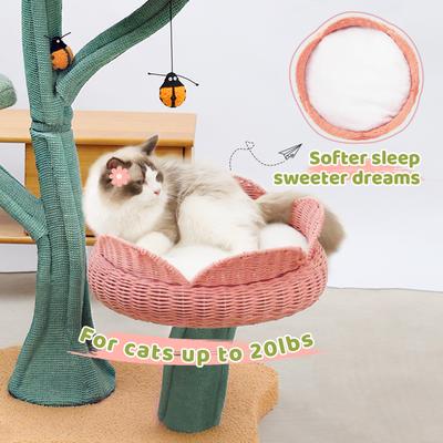 Show full view: Happy & Polly Tulip Design 47.8-in Fleece Large Cat Tree, Pink slide 3 of 11