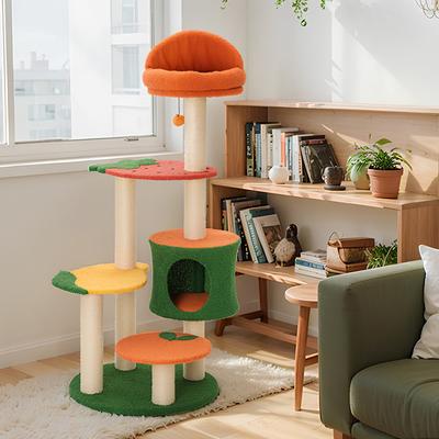 Show full view: Happy & Polly Fruit World Plush Cat Tree, Jumbo, 48.4-in slide 8 of 10