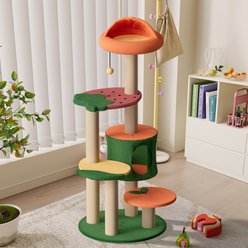 Happy & Polly Fruit World Plush Cat Tree, Jumbo, 48.4-in