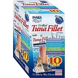 Inaba Grilled Tuna Fillet Variety Box Soft & Chewy Cat Treats, 10 count