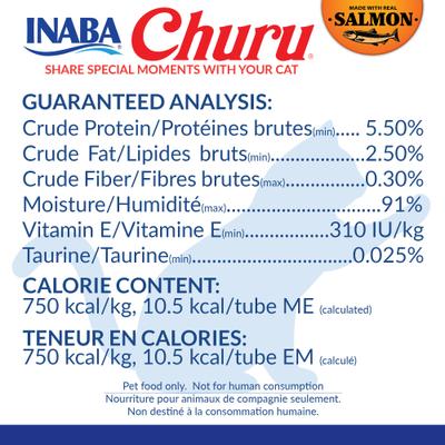 Show full view: Inaba Churu Salmon Puree Lickable Grain-Free Cat Treats, 0.5-oz tube, 24 count slide 9 of 10