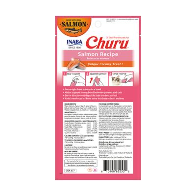 Show full view: Inaba Churu Salmon Puree Lickable Grain-Free Cat Treats, 0.5-oz tube, 24 count slide 3 of 10