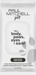 Paul Mitchell Pet Fragrance Free Dog Wipes, 60 count