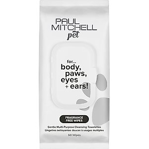 Paul Mitchell Pet Fragrance Free Dog Wipes, 60 count