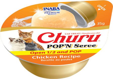 Show full view: Inaba Churu Pop'n Serve Chicken Grain-Free Lickable Cat Treats, 1.2-oz cup, 8 count slide 4 of 9