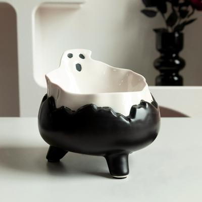 Show full view: Happy & Polly Ghost Cat Drinking Fountain & Elevated Cat Bowl Set, 50-oz slide 7 of 9