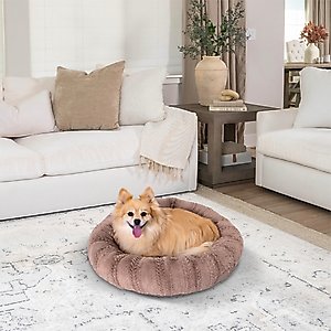 Best Friends by Sheri Premium Herringbone Orthopedic Donut Dog & Cat Bed, Desert Rose, Small