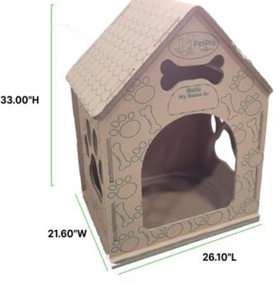 Show full view: PetPro Indoor Corrugated Cardboard Dog & Cat House, Large slide 3 of 7