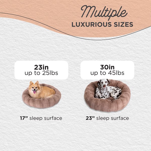 Show full view: Best Friends by Sheri Premium Herringbone Orthopedic Donut Dog & Cat Bed, Desert Rose, Medium slide 5 of 7