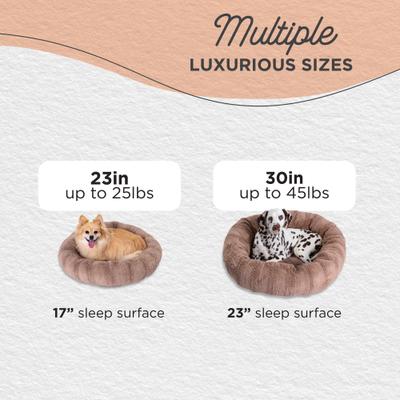 Show full view: Best Friends by Sheri Premium Herringbone Orthopedic Donut Dog & Cat Bed, Desert Rose, Medium slide 6 of 8