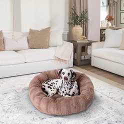 Best Friends by Sheri Premium Herringbone Orthopedic Donut Dog & Cat Bed, Desert Rose, Medium