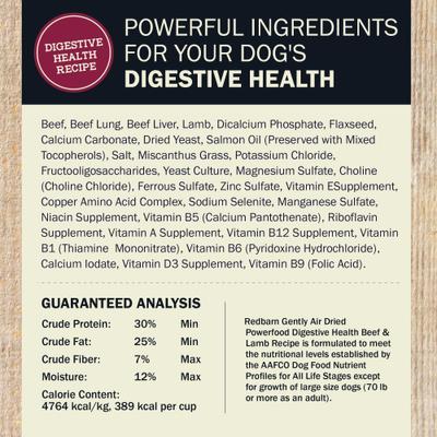 Show full view: Redbarn Powerfood Digestive Health Beef & Lamb Gently Air Dried Dog Food, 32-oz bag slide 7 of 12