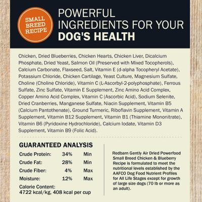 Show full view: Redbarn Powerfood Small Breed Recipe Chicken & Blueberry Grain-Free Air Dried Dog Food, 32-oz bag slide 6 of 12