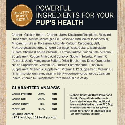 Show full view: Redbarn Powerfood Healthy Puppy Chicken, Grain-Free Gently Air Dried Dog Food, 32-oz bag slide 6 of 12