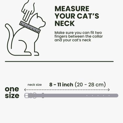 Show full view: BRONZEDOG Leather Cat Collar with Bell, Smoke Grey slide 7 of 8