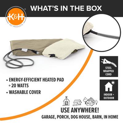 Show full view: K&H Pet Products Lectro-Soft Outdoor Heated Pad, Brown, Small slide 9 of 12