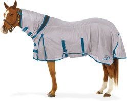 Ovation Neck & Belly Cover Super Horse Fly Sheet, Grey/Teal, 69-in