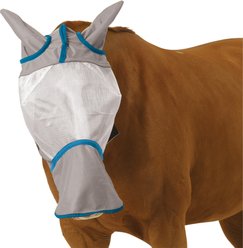Ovation Super Fly Long Nose Horse Fly Mask, Grey/Teal, Cob