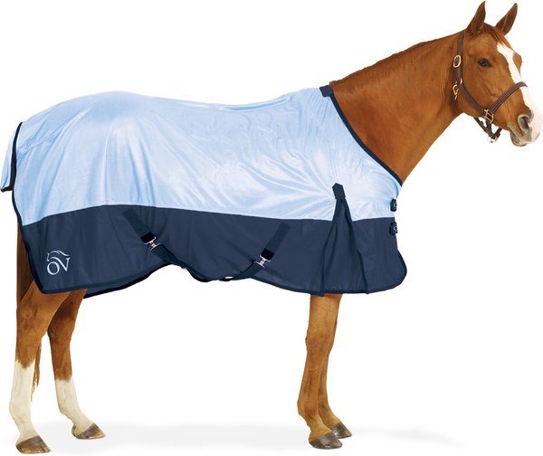 Show full view: Ovation Surcingle Super Horse Fly Sheet, Lt Blue/Navy, 81-in slide 1 of 1