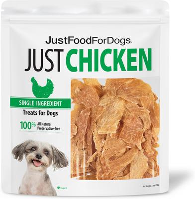 Show full view: JustFoodForDogs Chicken Breast Dehydrated Dog Treats, 2.5-oz, pack of 4 slide 3 of 8