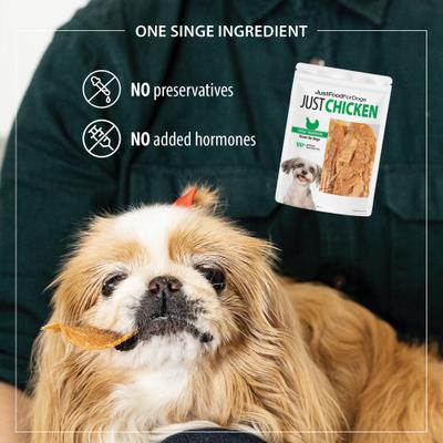 Show full view: JustFoodForDogs Chicken Breast Dehydrated Dog Treats, 2.5-oz, pack of 4 slide 4 of 8