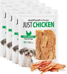 JustFoodForDogs Chicken Breast Dehydrated Dog Treats, 2.5-oz, pack of 4
