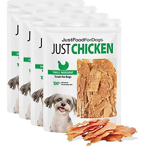 JustFoodForDogs Chicken Breast Dehydrated Dog Treats, 2.5-oz, pack of 4