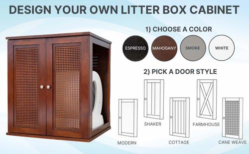 Show full view: The Refined Feline Self Cleaning Litter Box Cabinet, Espresso slide 9 of 10