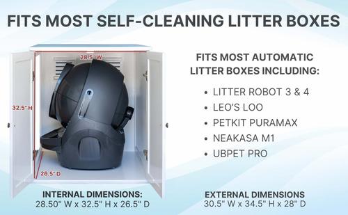 Show full view: The Refined Feline Self Cleaning Litter Box Cabinet, Espresso slide 7 of 10
