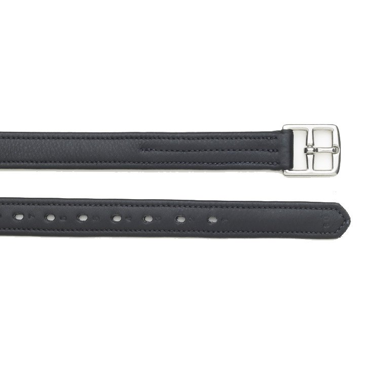 Camelot Covered Leather Stirrups, Black, 7/8 X 60-in