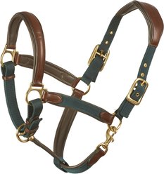 Ovation Luxor Cushion-Flex Horse Halter, Brown/Green, Oversize