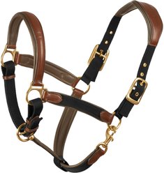 Ovation Luxor Cushion-Flex Horse Halter, Brown/Black, Cob
