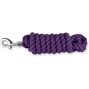 Equi-Essentials 3-Ply Cotton Horse Lead with Chrome Plated Snap, 8-ft, Purple