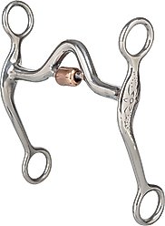 Turn-Two Stainless Steel Medium Port Roller Curb Horse Bit, 5-in
