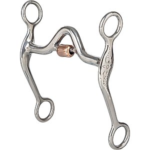Turn-Two Stainless Steel Medium Port Roller Curb Horse Bit, 5-in
