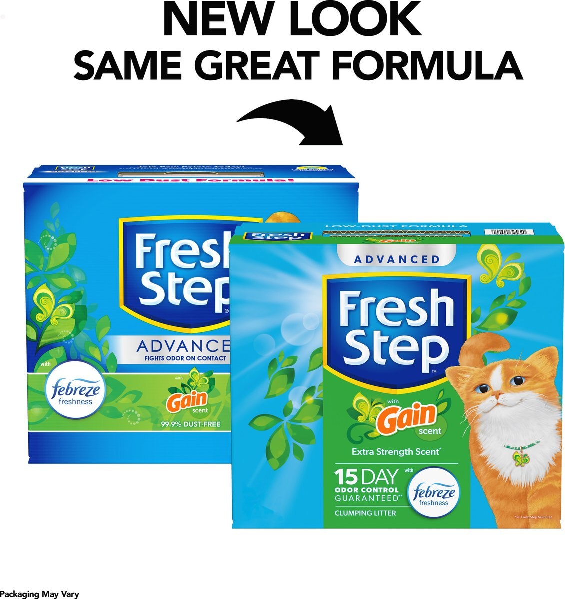 Fresh Step Advanced Febreze Freshness with Gain Scent, Clumping Cat Litter, 18.5-lb box, 2 pack