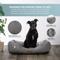 Show in main carousel: MODERN THREADS Luxury Tufted Velvet Cuddler Dog & Cat Bed with Removable Cover, Charcoal, 34 x 25 x 9-in slide 6 of 9