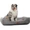 Show in main carousel: MODERN THREADS Luxury Tufted Velvet Cuddler Dog & Cat Bed with Removable Cover, Charcoal, 34 x 25 x 9-in slide 4 of 9
