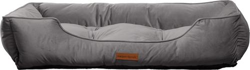 Show full view: MODERN THREADS Luxury Tufted Velvet Cuddler Dog & Cat Bed with Removable Cover, Charcoal, 34 x 25 x 9-in slide 2 of 9